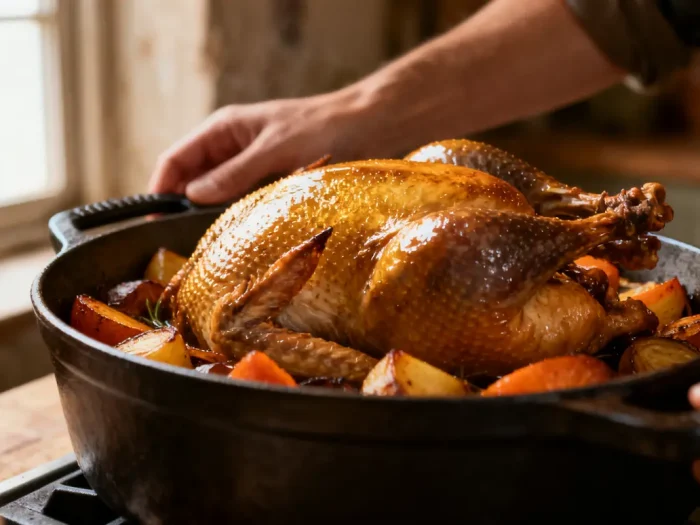 Pintade en cocotte : recette simple et savoureuse