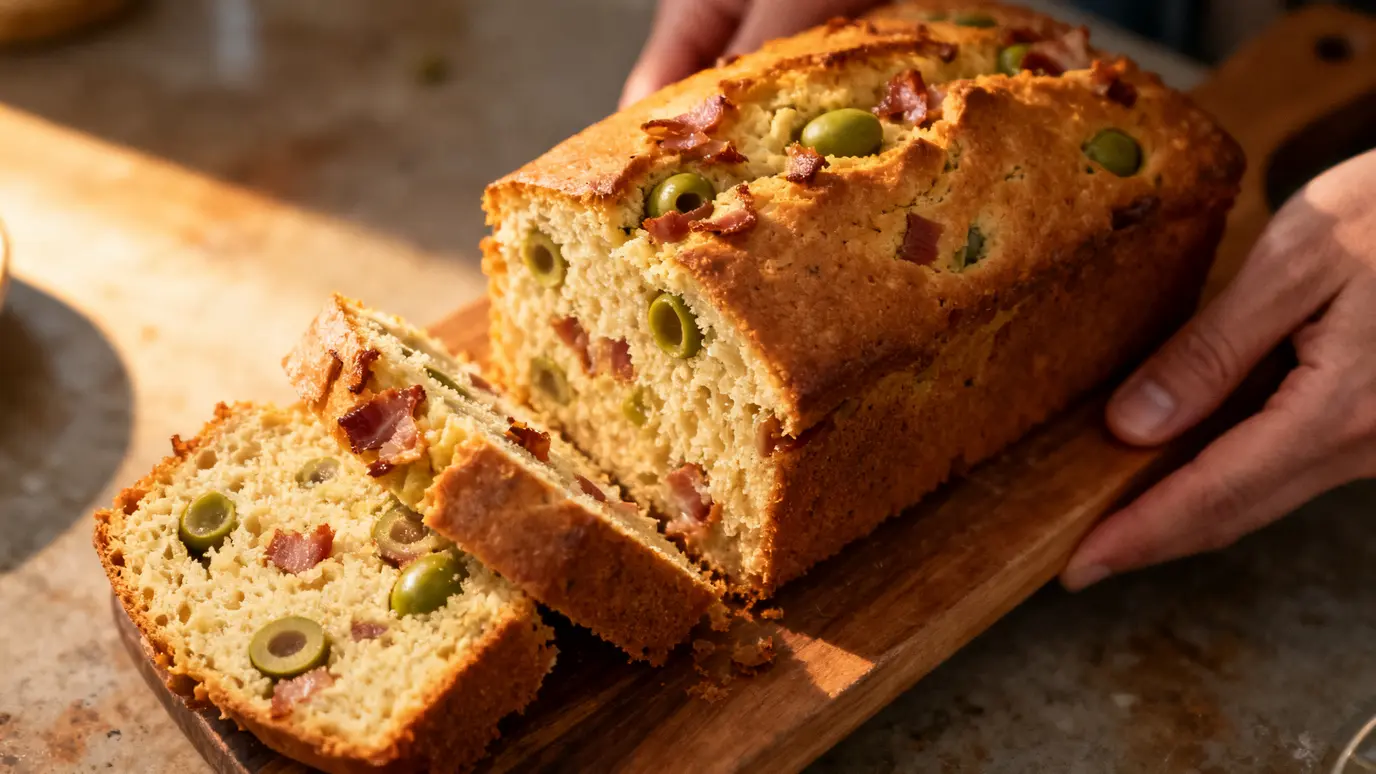 Cake aux olives et lardons : recette simple et moelleuse à réussir facilement
