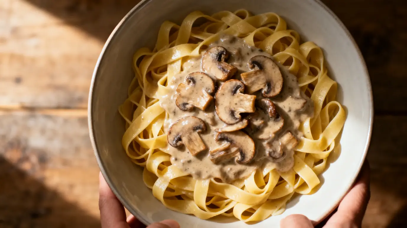 Pates aux champignons : recette simple et crémeuse