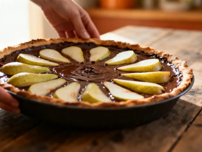 Poire chocolat tarte : recette facile et gourmande