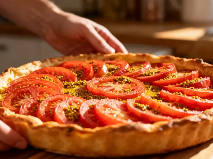 Tarte aux tomates et moutarde : la recette simple et pleine de saveurs