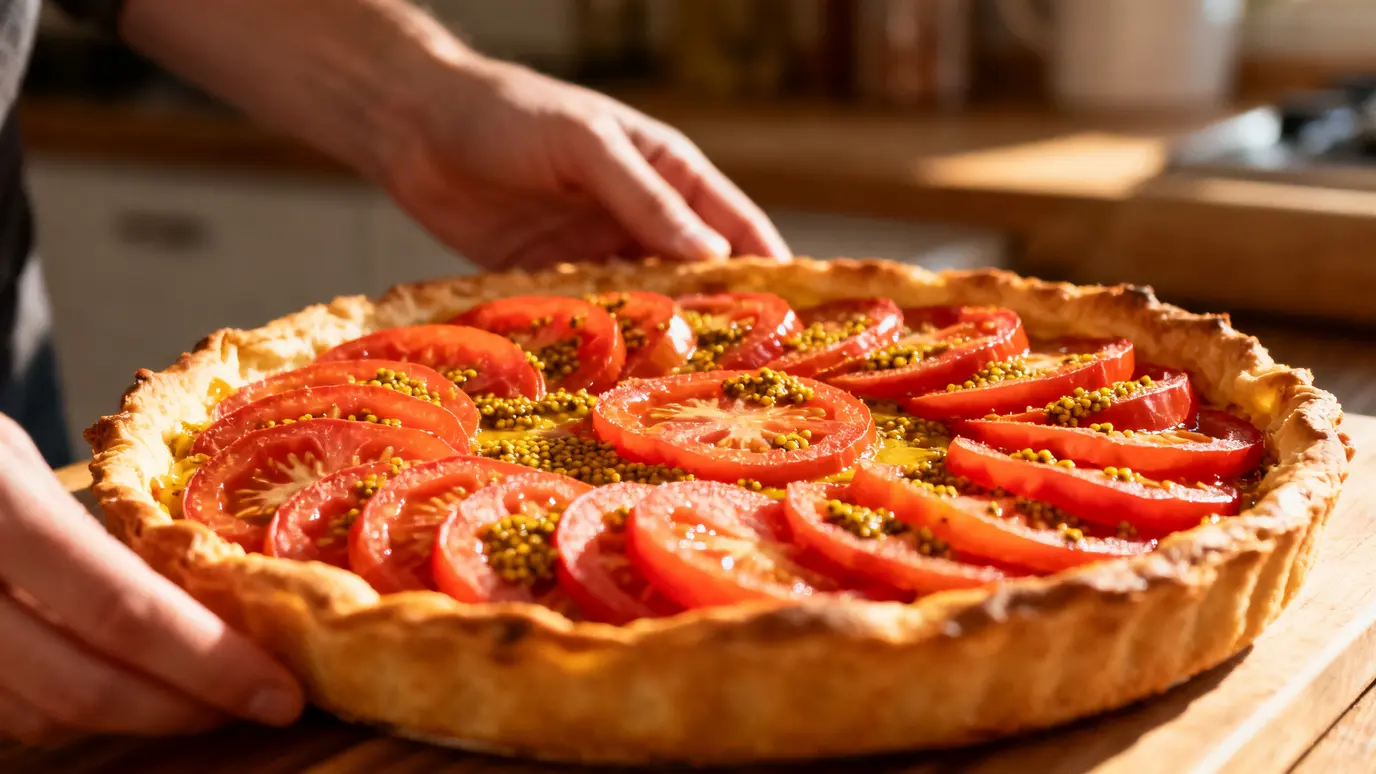 Tarte aux tomates et moutarde : la recette simple et pleine de saveurs